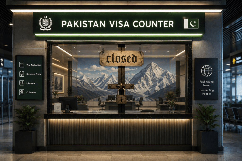 Pakissstaan visa policy , a closed window